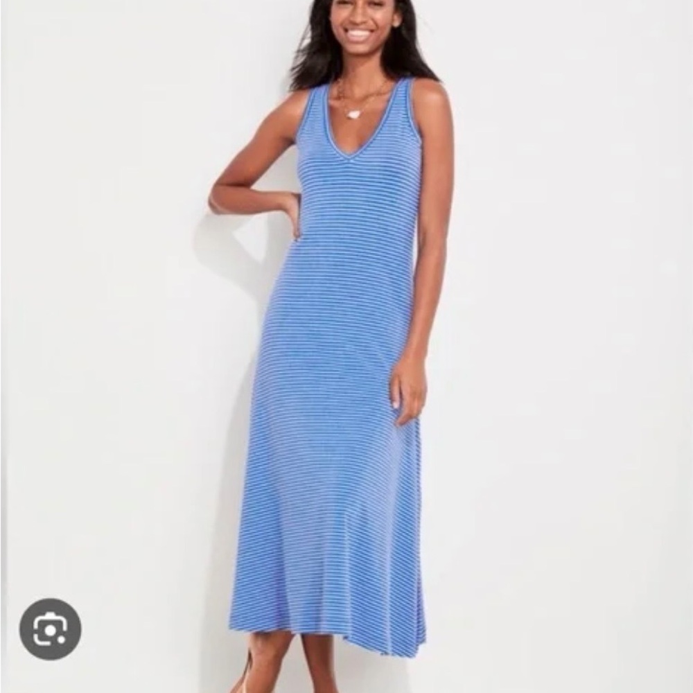 Vineyard Vines Blue White Striped Maxi Dress